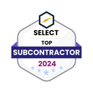 badge for Select Top Subcontractor 2024 award